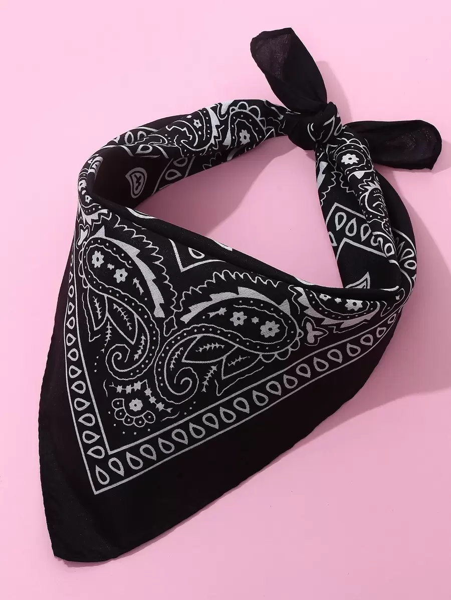 1pc Paisley Pattern Bandana Cowboy Neckerchief Women Square Scarf Bandana,Hair Band,Head Band Ideal For Dressing Up Your Look