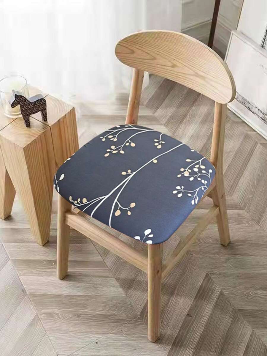 1pc Plant Pattern Stretchy Chair Seat Cover