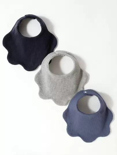 3入組嬰兒扇貝裝飾圍兜