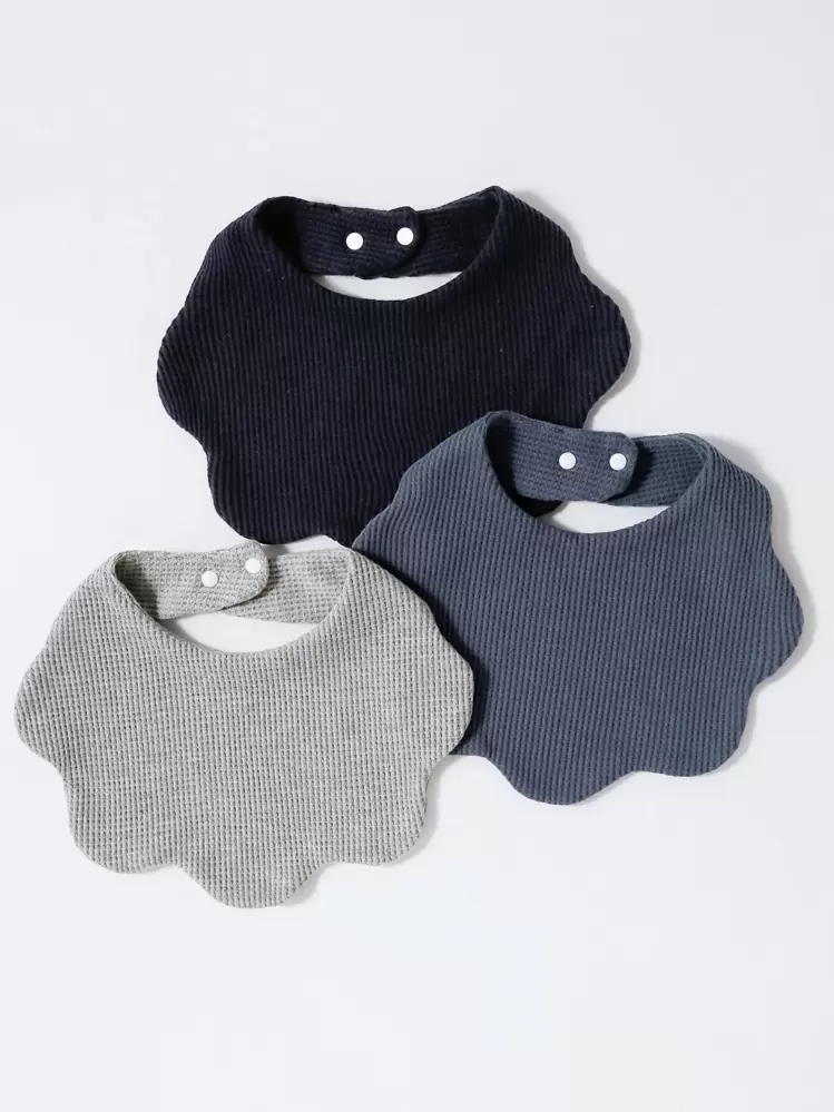 3本入り ベビー スキャロップトリム 装飾 よだれかけ - マルチカラー - 見る 2