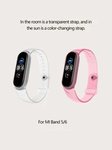 Dây đeo đồng hồ trong suốt đổi màu tương thích với Xiaomi - Hồng - Xem 4