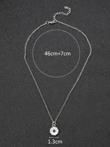 Fashionable and Popular Men Flower Pendant Necklace Alloy for Jewelry Gift and for a Stylish Look - White - View 4