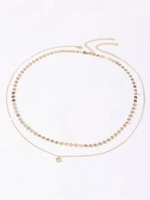 2 piezas Cadena para la cintura con accesorio de corazón