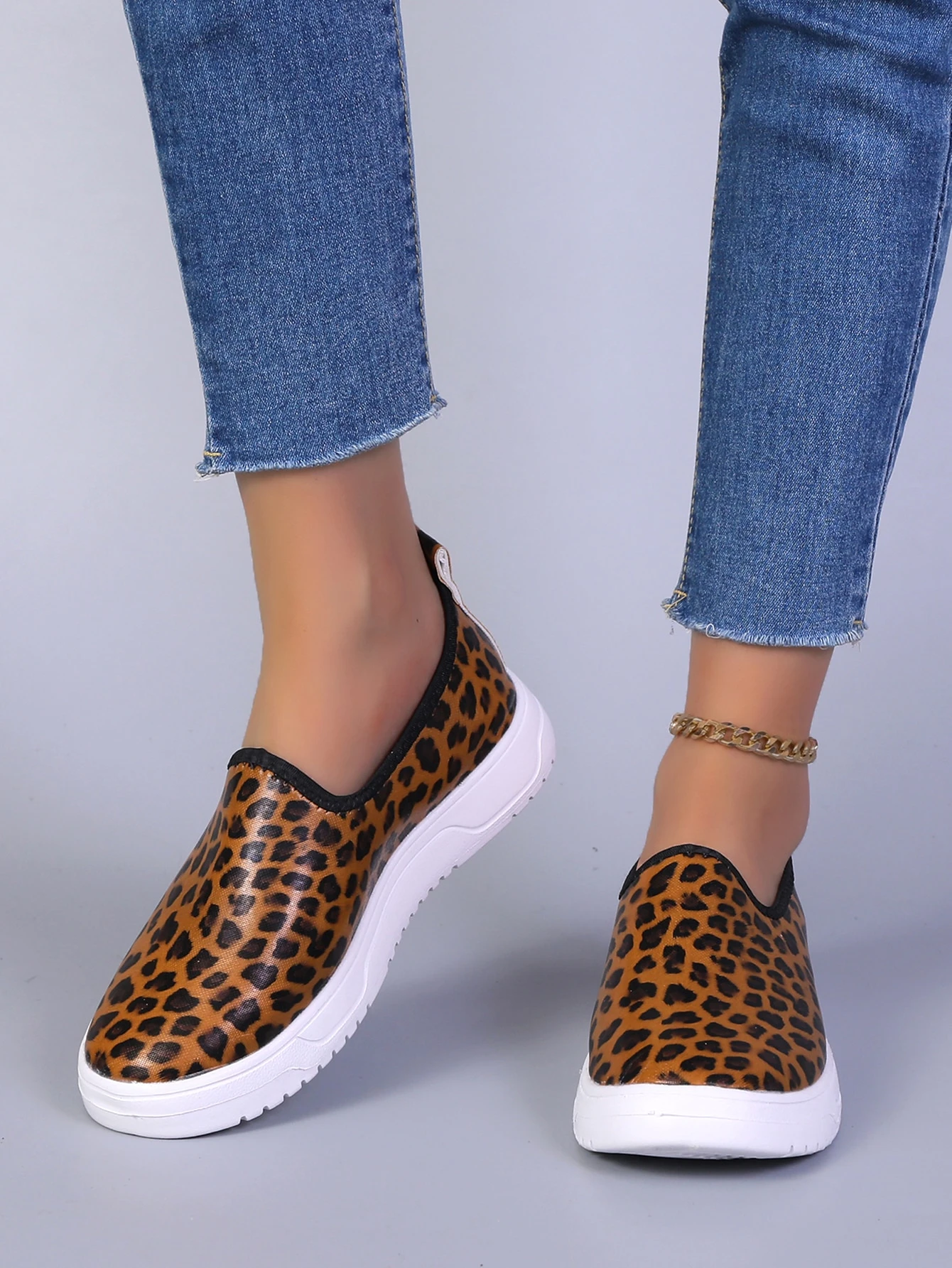 leopard slip on