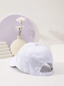 1入組男士字母刺繡休閒風格棒球帽適合日常生活 - 白色 - 查看 2