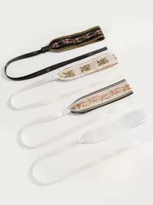 Bộ 4 khăn quàng cổ in họa tiết sọc hoa phong cách Pháp dành cho nữ, thích hợp cho các dịp thường ngày, thanh lịch, hàng ngày và hẹn hò, quà tặng đa năng, băng đô cài tóc tập gym, băng đô turban, băng đô thấm mồ hôi, đồ dùng học tập, phụ kiện tóc mùa thu đông cho nữ khi đi nghỉ, khăn rằn mềm mại cho nữ - Nhiều màu - Xem 3