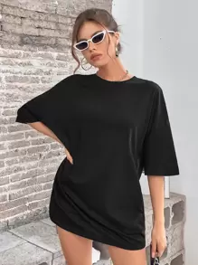 INAWLY Butterfly Print Drop Shoulder Tee