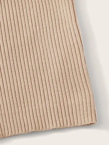 SHEIN Unity Ribbed V-Neck Crop Top - Apricot - View 5