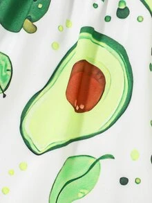 Bebé Vestido de tirantes con estampado de fruta ribete con fruncido - Multicolor - Ver 5