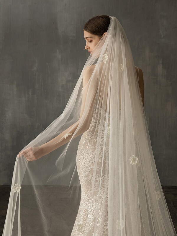 Flower Appliques Decor Bridal Veil SHEIN USA