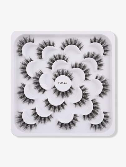 10 paia di ciglia finte a strisce separate, ciglia, ciglia finte