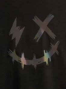 SHEIN Boys Reflective Cartoon Graphic Tee - Black - View 3