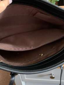 Pom Pom Decor Tote Bag - Black - View 5