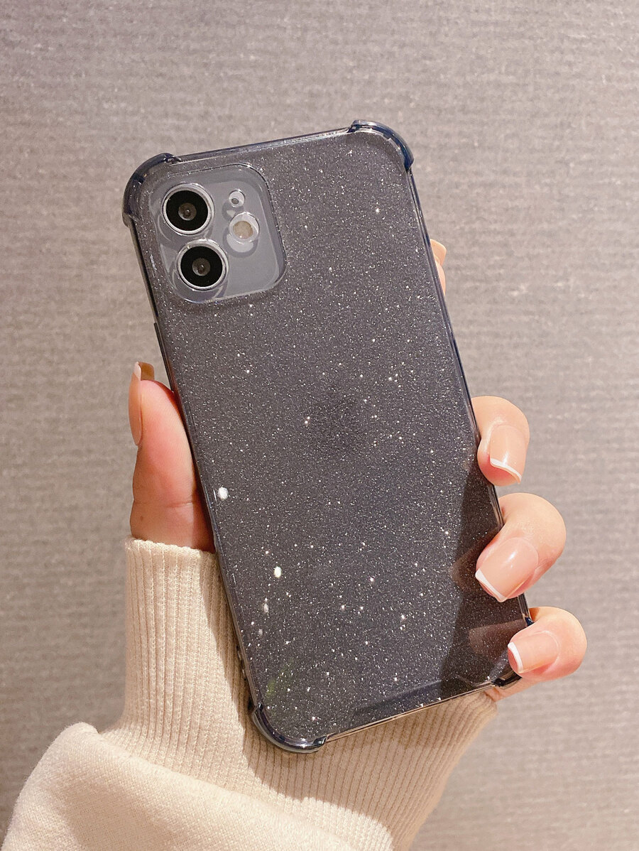 金屬亮絲手機外殼 - 黑色 - 查看 1