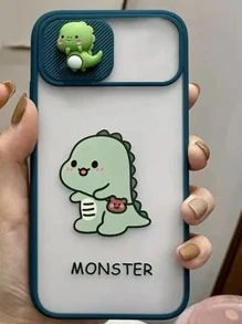 Funda para móvil con diseño de dinosaurio de dibujos animados - Multicolor - Ver 1