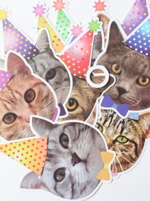 1入組貓樣式拉旗 - 彩色 - 查看 4