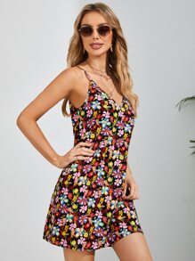 SHEIN VCAY Allover Floral Print Cami Dress - Multicolor - View 3