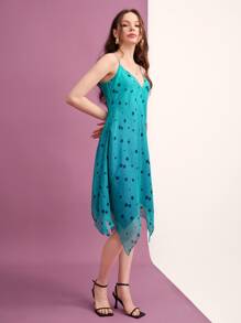 Stephanie M Dailey 星星印花不對稱下擺吊帶連衣裙 - 藍色 - 查看 6