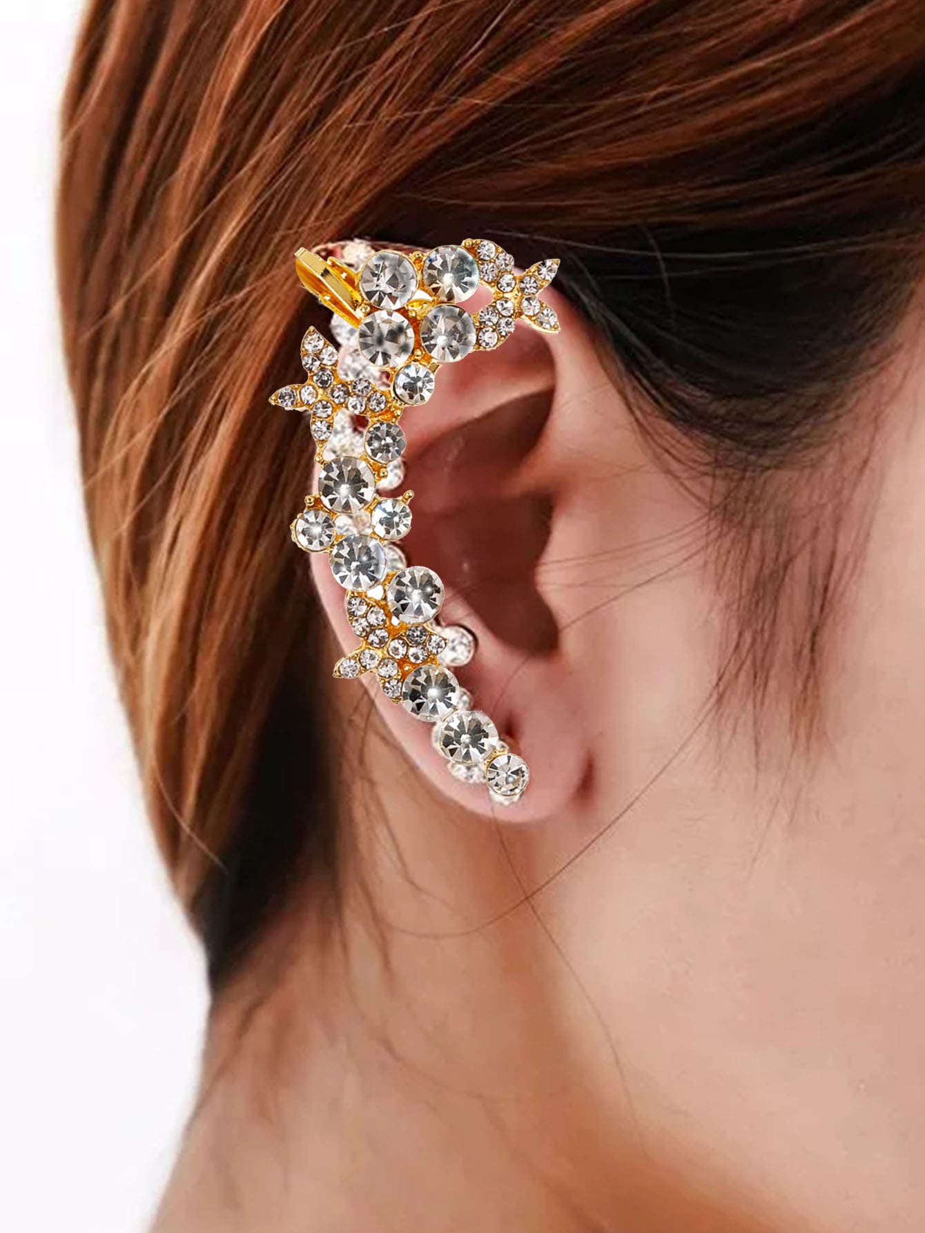 Rhinestone Decor Ear Cuff - Vàng - Xem 1