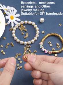 200pcs 6mm Plastic Disc Spacer Beads For Jewelry Making, Bracelet, Necklace, Earrings Diy