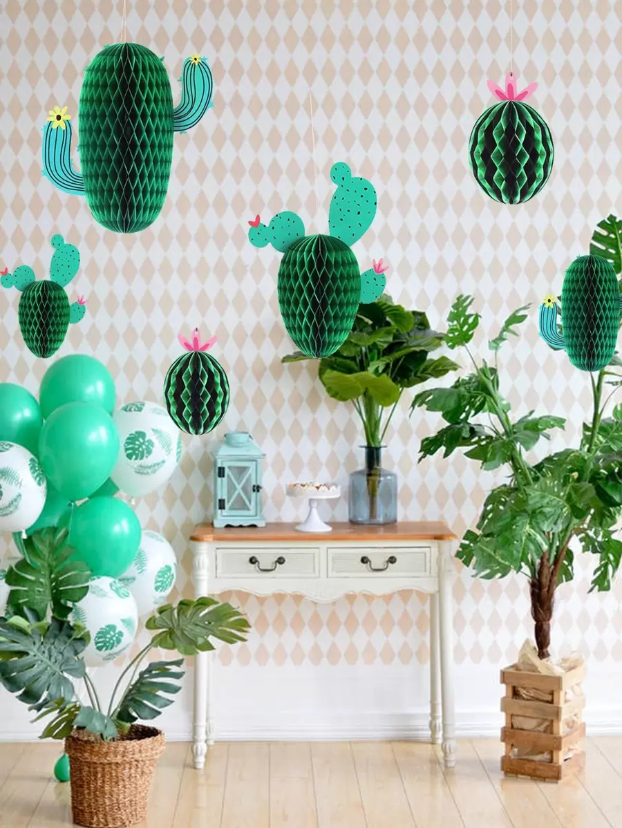 3 Cái/bộ Xương Rồng Mô Hình Pom Pom, Hiện Đại Vật Có Giấy Hình Treo Tổ Ong Bóng Cho Tiệc, Ngày Lễ - Nhiều màu - Xem 1