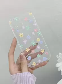 Summer 1pc Colorful Ditsy Flower Printed Clear Tpu Phone Case Compatible With Iphone 15 14 13 12 11promax Models