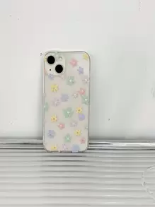 Summer 1pc Colorful Ditsy Flower Printed Clear Tpu Phone Case Compatible With Iphone 15 14 13 12 11promax Models