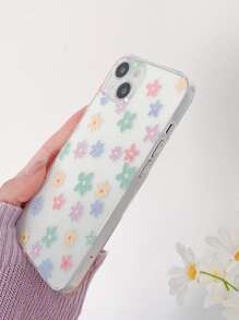 Summer 1pc Colorful Ditsy Flower Printed Clear Tpu Phone Case Compatible With Iphone 15 14 13 12 11promax Models