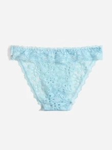 Lace No Show Panty Without Liner - Baby Blue - View 2