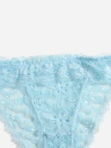 Lace No Show Panty Without Liner - Baby Blue - View 5