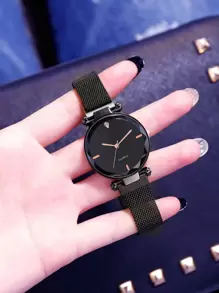 Đồng hồ nữ nhỏ phong cách sang trọng đơn giản sáng tạo tuyệt đẹp lãng mạn đồng hồ thạch anh quà tặng sinh nhật ngày lễ tình nhân lễ tạ ơn cho cô ấy món quà lãng mạn - màu đen - Xem 2