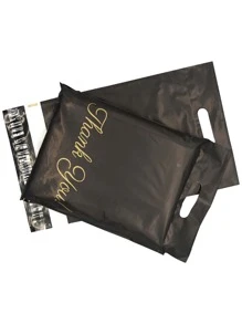 5pcs Letter Graphic Bubble Sealing Bag - Black - View 2