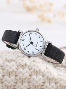 Little Fresh Everything With Primary And Secondary School Cute Digital Roman Leather Watch - Black - View 2