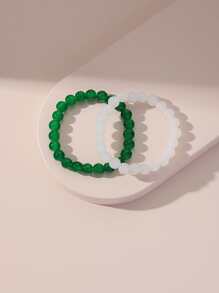 2入組極簡風格串珠手鏈 - 彩色 - 查看 2