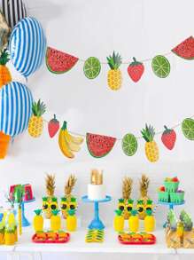 1pc Fruit Pattern Paper Garland - Multicolor - View 1