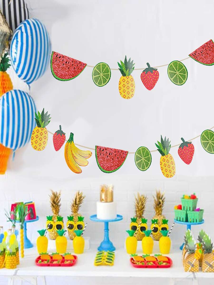 1pc Fruit Pattern Paper Garland - Multicolor - View 1