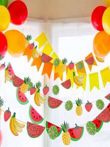 1pc Fruit Pattern Paper Garland - Multicolor - View 2