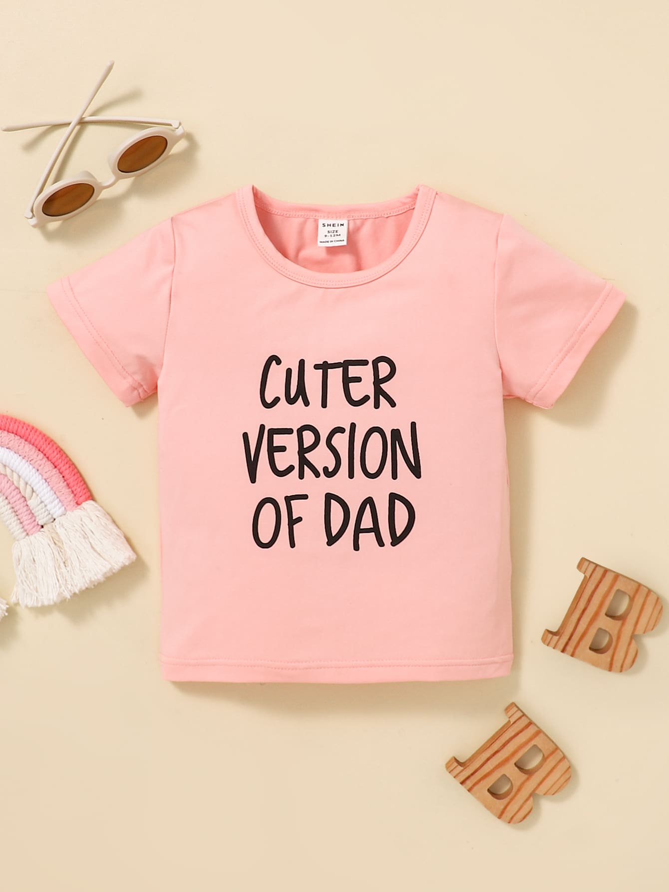 Baby Girl Slogan Graphic Tee - Baby Pink - View 1