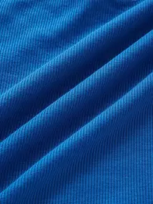 SHEIN EZwear One Shoulder Solid Top - Blue - View 3