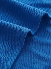 SHEIN EZwear One Shoulder Solid Top - Blue - View 4