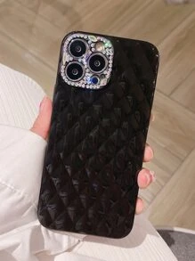 vỏ điện thoại chần bông trang trí rhinestone - màu đen - Xem 5