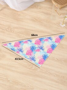 1入組熱帶印花葉子圖案寵物方巾