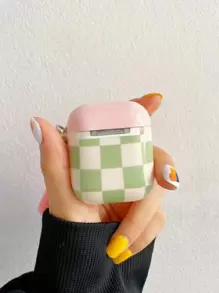 Apple-rutigt tryckfodral kompatibelt med AirPods kompatibelt med Airpods1/2 AirPods Pro - Multifärgad - Visa 2