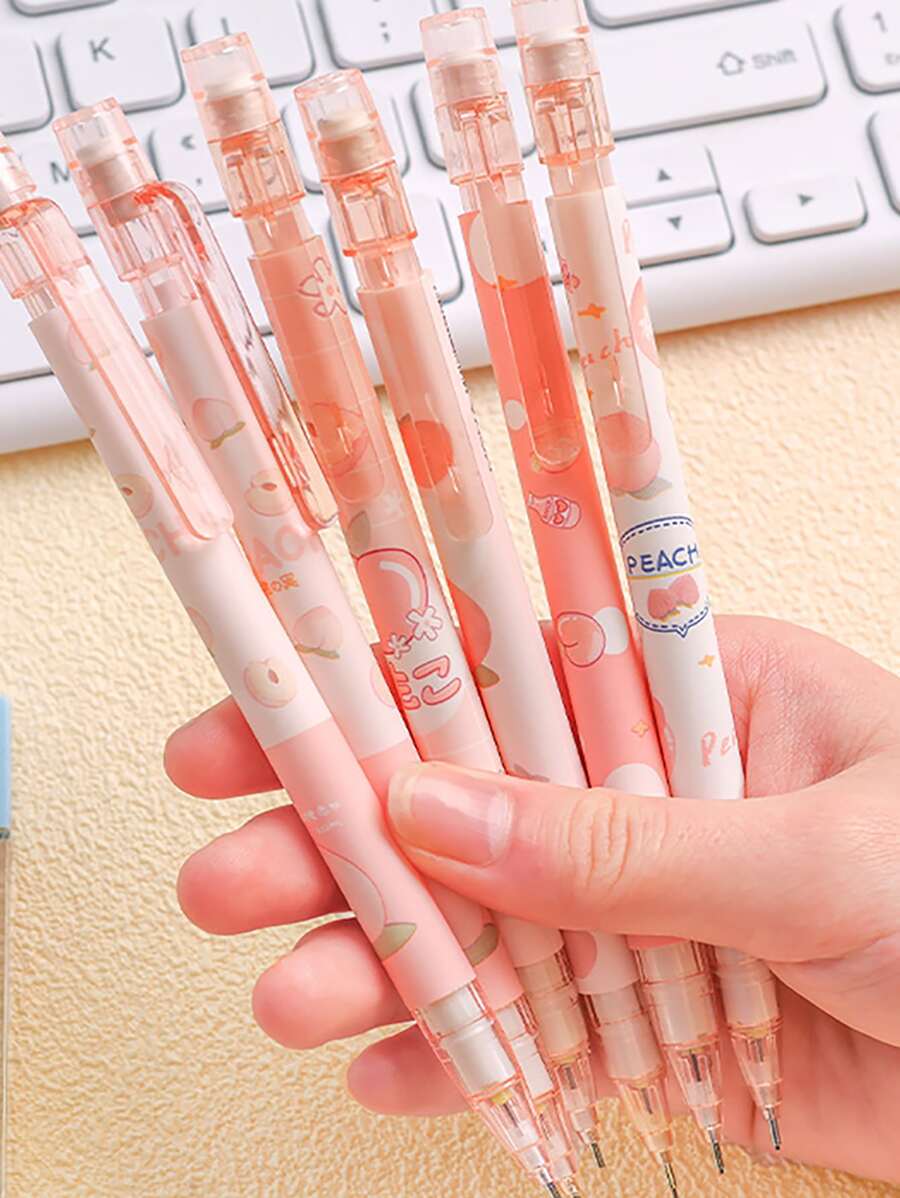 隨機單支#(含100支筆)創意桃形鉛筆帶橡皮 - 彩色 - 查看 1