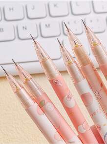 隨機單支#(含100支筆)創意桃形鉛筆帶橡皮 - 彩色 - 查看 4