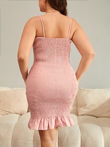 Vestido de tirantes con fruncido bajo con fruncido - Rosa vieja - Ver 2