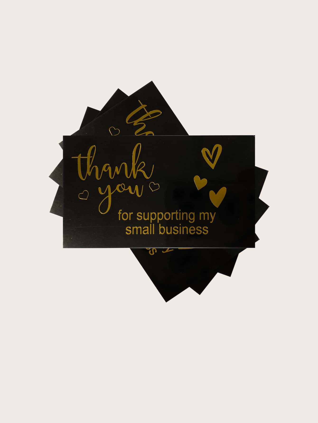 20 cái Cảm ơn Gold Foil Thiệp chúc mừng , Thiệp Cảm ơn - màu đen - Xem 1