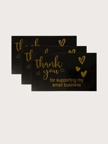 20 cái Cảm ơn Gold Foil Thiệp chúc mừng , Thiệp Cảm ơn - màu đen - Xem 2