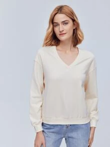 SHEIN Áo chui đầu Thả vai - Màu be - Xem 1