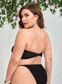 Plus Bandeau Bikini Top - Black - View 2